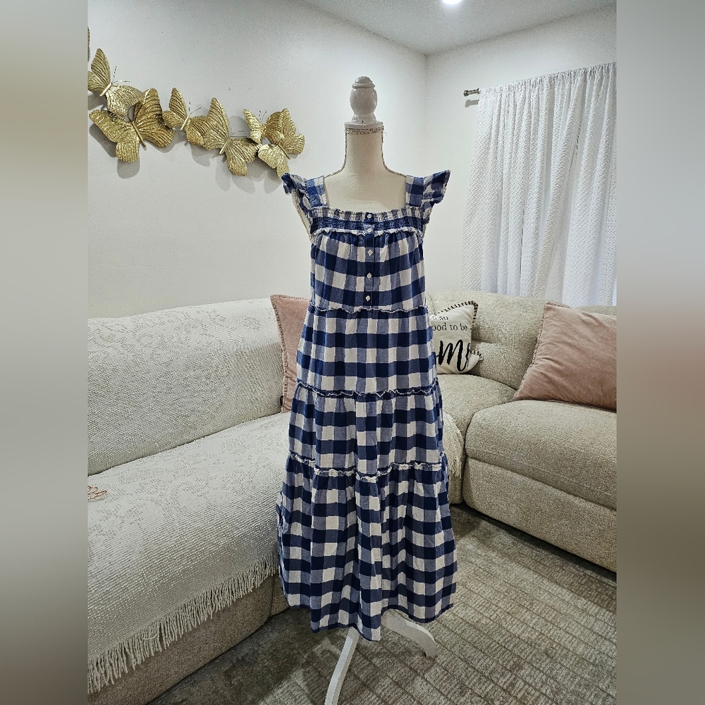 🦋 Old Navy Womens Maxi Checker Dress 🦋